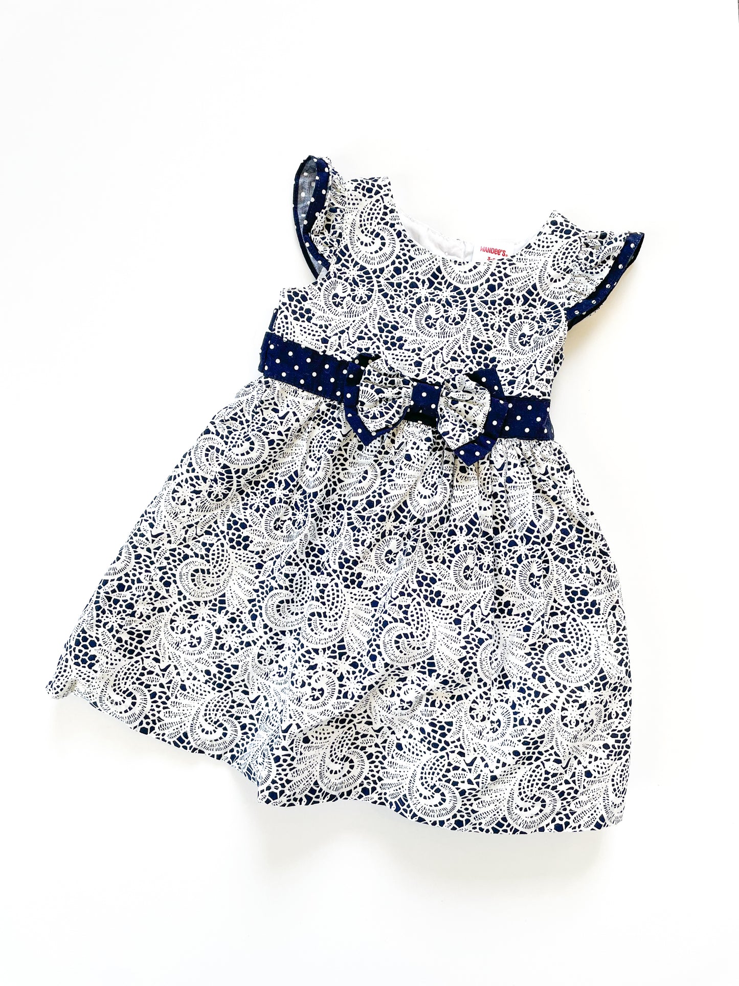 Patterned Bow Dress (3-6m)