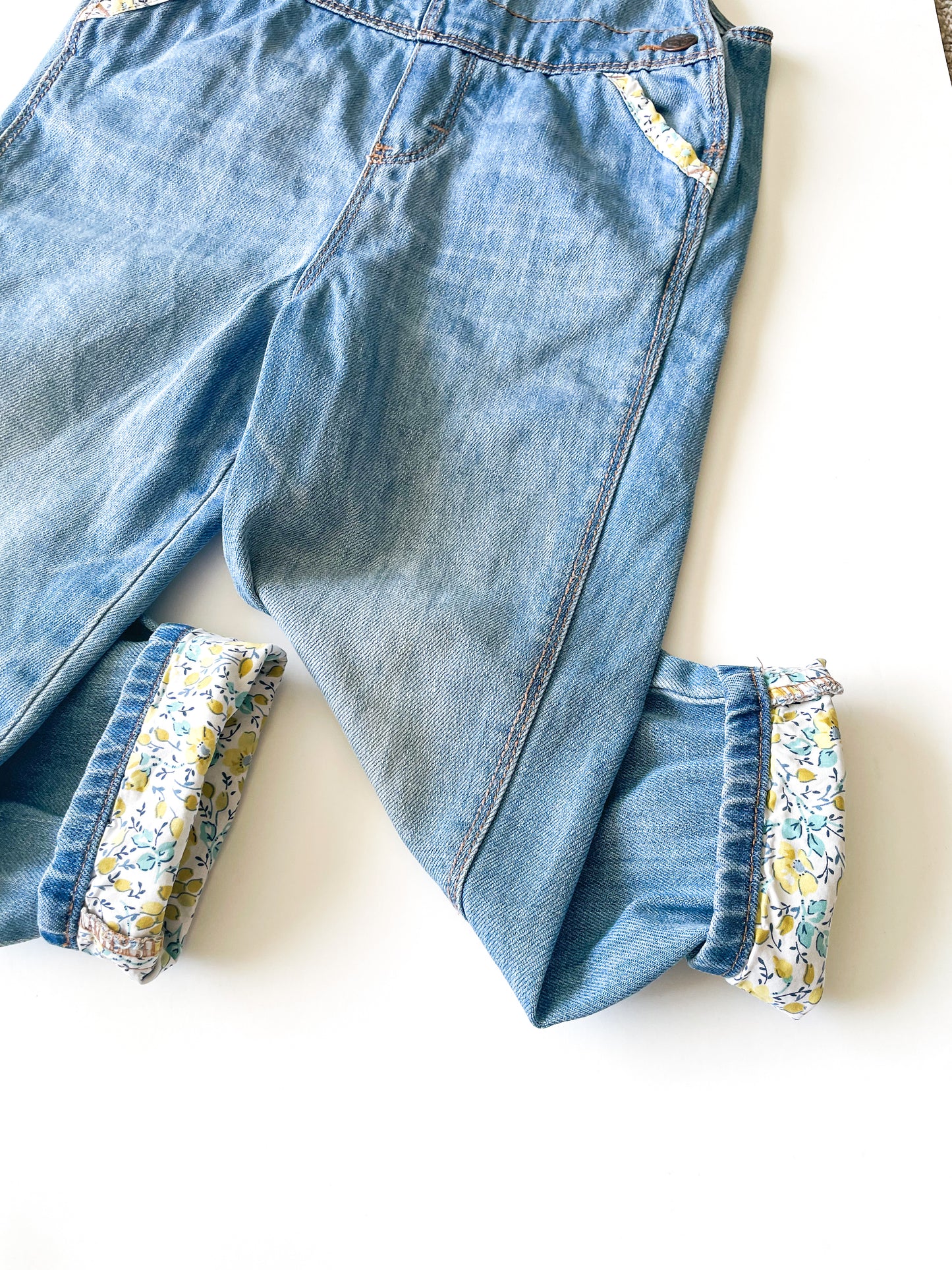 Oshkosh Floral Lined Overalls (Size 4)