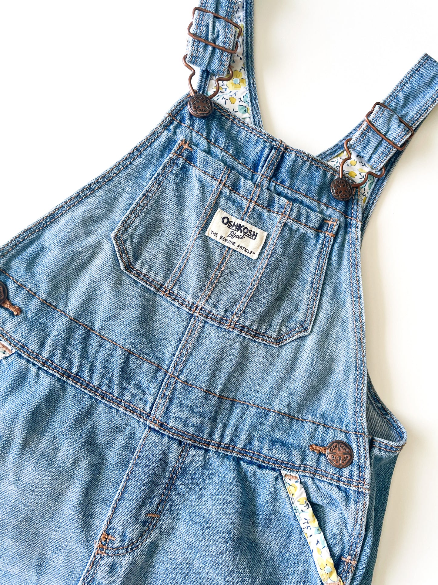 Oshkosh Floral Lined Overalls (Size 4)