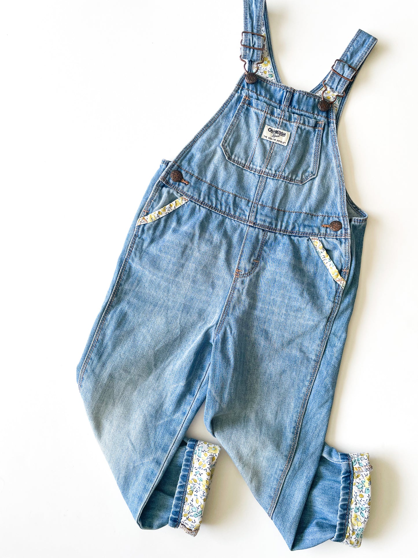Oshkosh Floral Lined Overalls (Size 4)