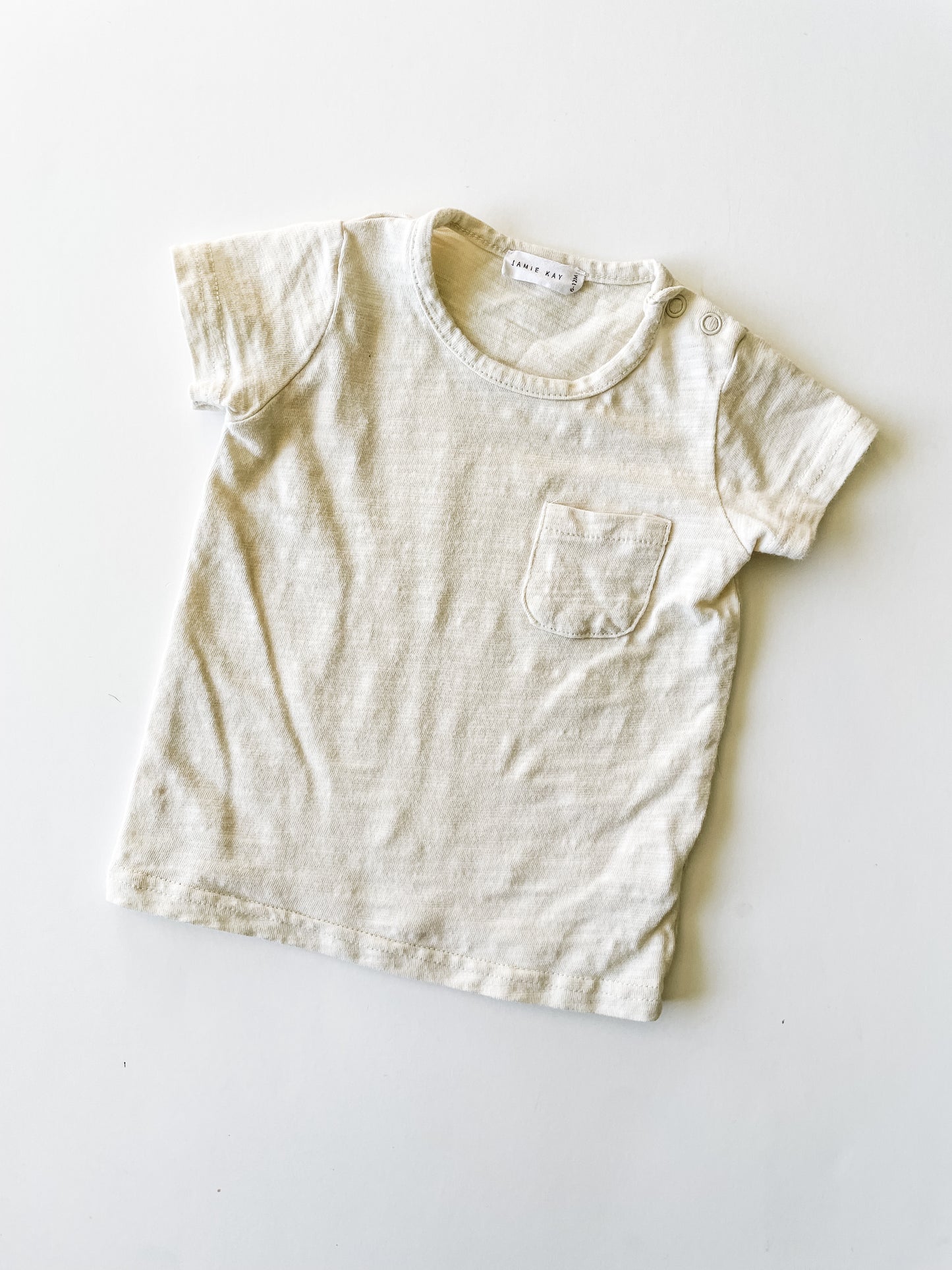 Jamie Kay Cream Pocket Tee (6-12m)