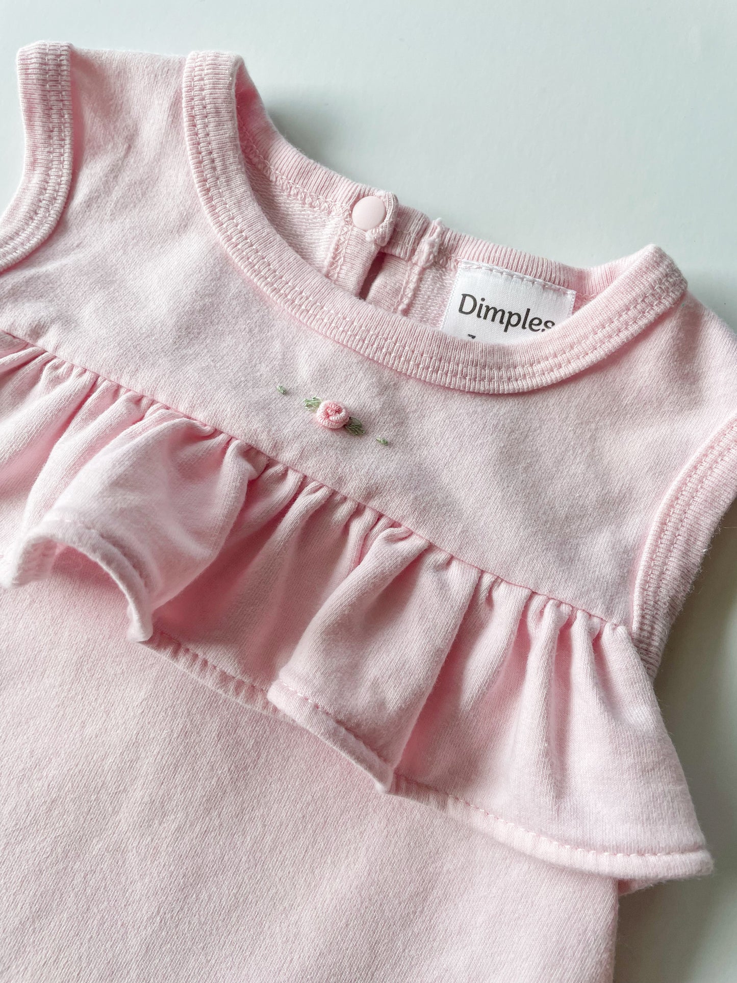 Dimples Pink Ruffle Dress (3m)