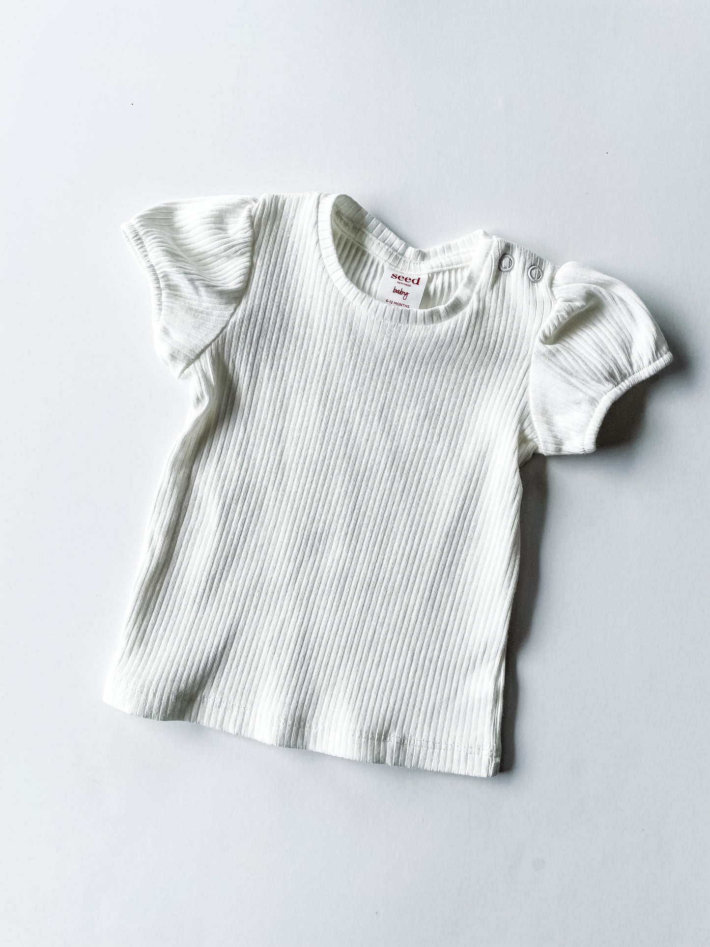 Seed Heritage White Rib Top (6-12m)
