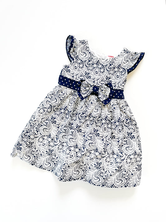 Patterned Bow Dress (3-6m)