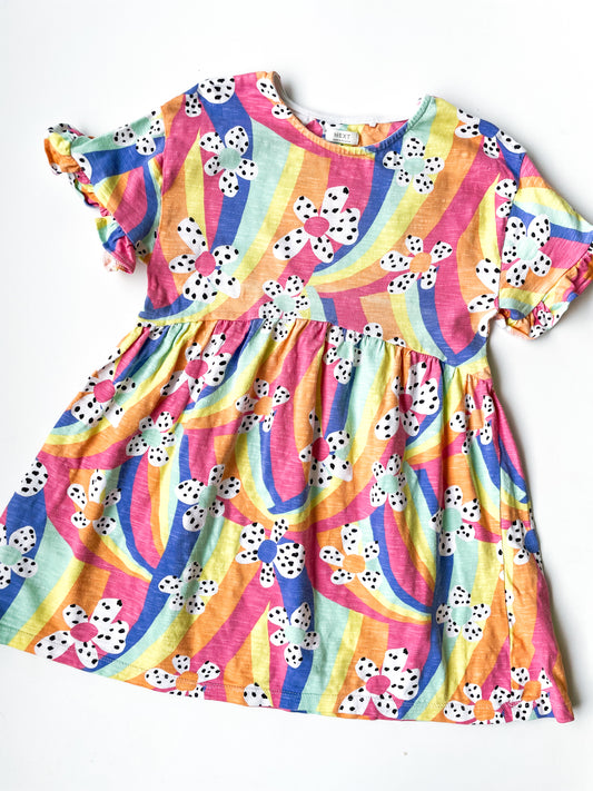 Next Rainbow Flowers Dress (Size 7)