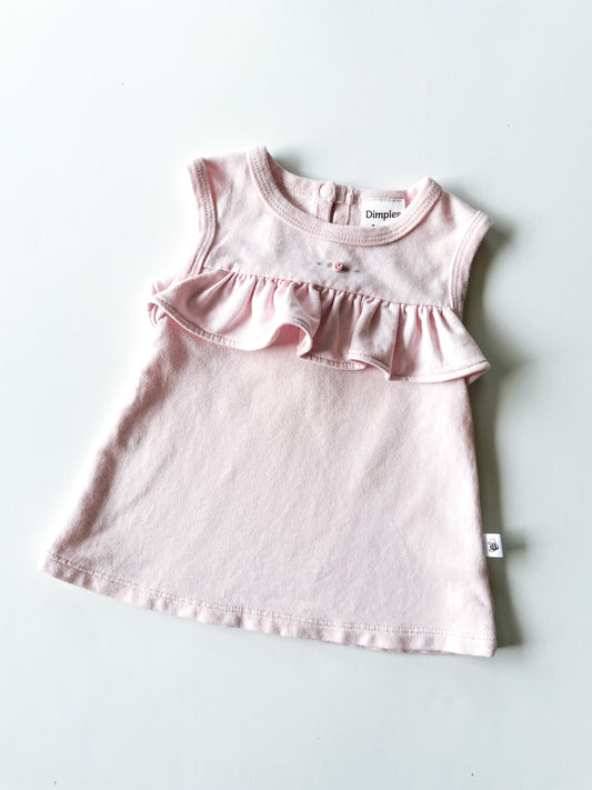 Dimples Pink Ruffle Dress (3m)