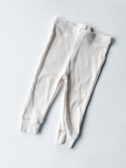 Cream Rib Leggings (Size 1)